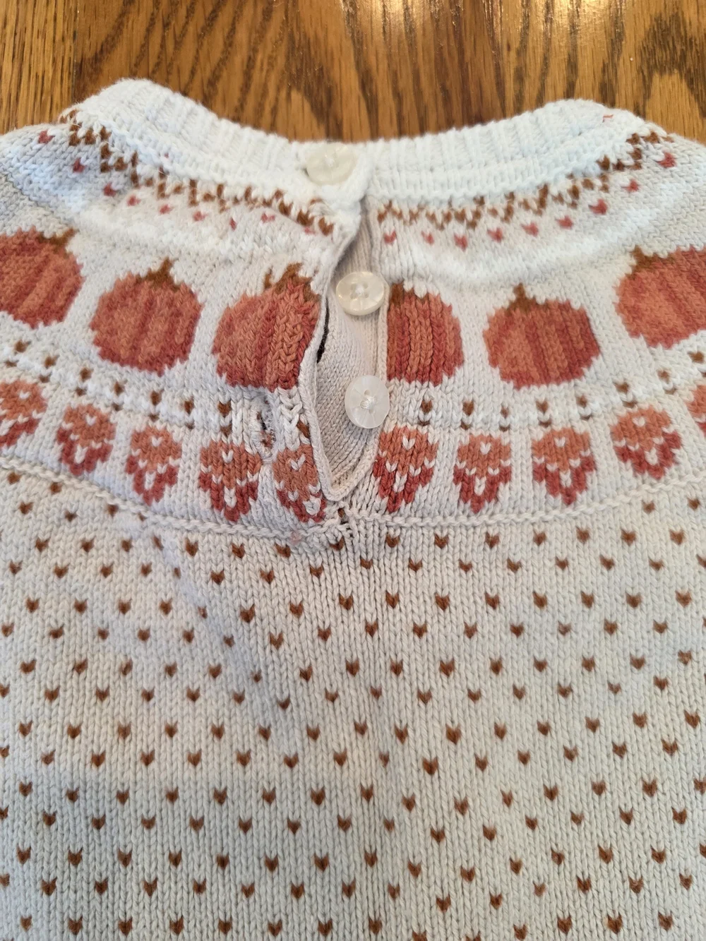 Max Studio Cream Knit Dress with Orange Pumpkin Pattern